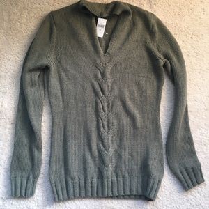 banana republic olive knit sweater XS